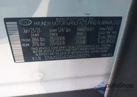 2023 Hyundai Santa Fe Sel from USA, damaged, VIN 5NMS2DAJXPH597279